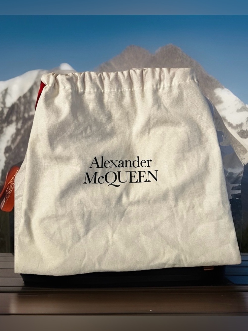 Alexander McQueen Drawstring Dust Bag Purse Handbag Shoe Storage 12" x 11"